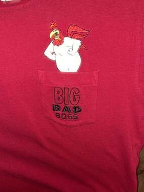 Vintage Warner Bros Studio Store Foghorn Leghorn Big Bad Boss Embroidered  Sz S
